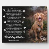 Plaque Photo Je serai à la porte Photo Mémorial de chien (Devant)