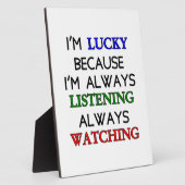 Plaque Photo Je suis chanceux (Côté)