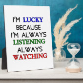 Plaque Photo Je suis chanceux (Côté)