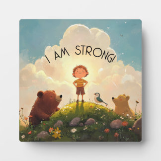 Plaque Photo Je Suis Forte Affirmation Garçons