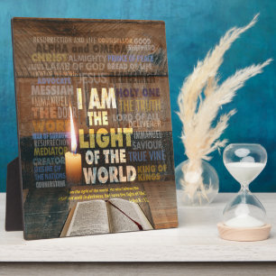 Plaque Photo Je suis la Lumière du Monde - Jean 8:12