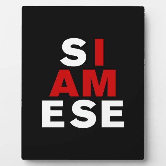 PLAQUE PHOTO JE SUIS SIAMESE (Devant)