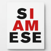 PLAQUE PHOTO JE SUIS SIAMESE (Devant)
