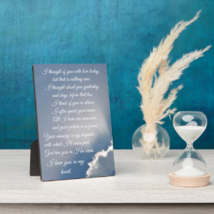 Plaque Photo Je t'ai pensé avec amour Poème de souvenir