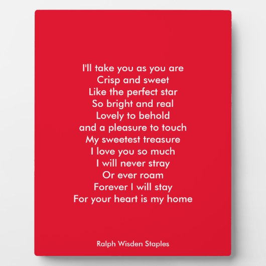 Plaque Photo Je t'aime (Devant)