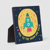 Plaque Photo Je T'Aime À La Lune Et À La Rocheuse De Dos (Recto)