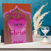 Plaque Photo Je t'aime Joyeux Coeur de Noël (Côté)