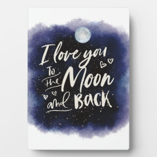 Plaque Photo Je t'aime jusqu'à la lune et retour Impression Gal