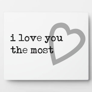 Plaque Photo je t'aime le plus coeur mignon
