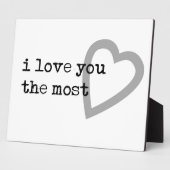 Plaque Photo je t'aime le plus coeur mignon (Côté)