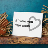 Plaque Photo je t'aime le plus coeur mignon (Côté)