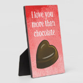 Plaque Photo Je t'aime plus que le chocolat (Côté)