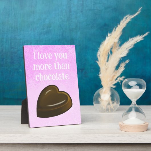 Plaque Photo Je t'aime plus que le chocolat (Côté)