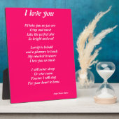 Plaque Photo Je t'aime poème plauque (Côté)