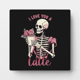 Plaque Photo Je t'aime un squelette de la Saint-Valentin
