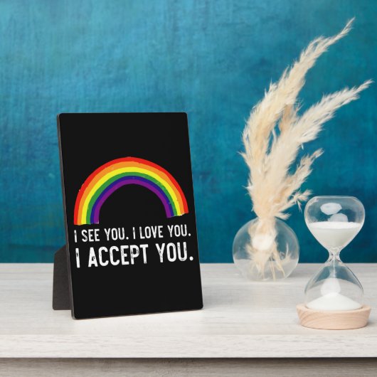 Plaque Photo Je Vois Je T'Aime Je T'Accepte Gay pride LGBT Shir (Côté)