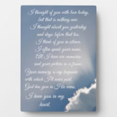 Plaque Photo Je vous ai pensé avec amour Poème du Souvenir (Devant)