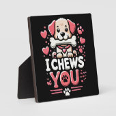 Plaque Photo Je vous mâche - Chien Pun Saint Valentin (Recto)