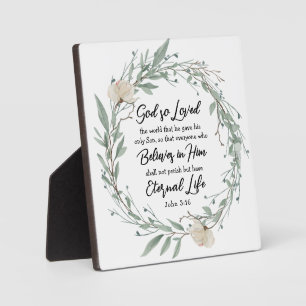 Plaque Photo Jean 3:16 Dieu a tellement aimé la Bible Verse du 