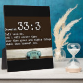 Plaque Photo Jérémie 33:3 (Côté)