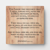 Plaque Photo Jérémie Inspirationnelle Chrétienne 29:11 Écriture (Devant)