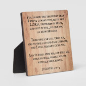 Plaque Photo Jérémie Inspirationnelle Chrétienne 29:11 Écriture (Recto)