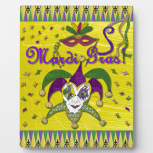 Plaque Photo Jester Mask Mardi Gras Arlequin
