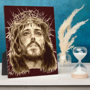 Plaque Photo Jésus-Christ avec une couronne d'épines