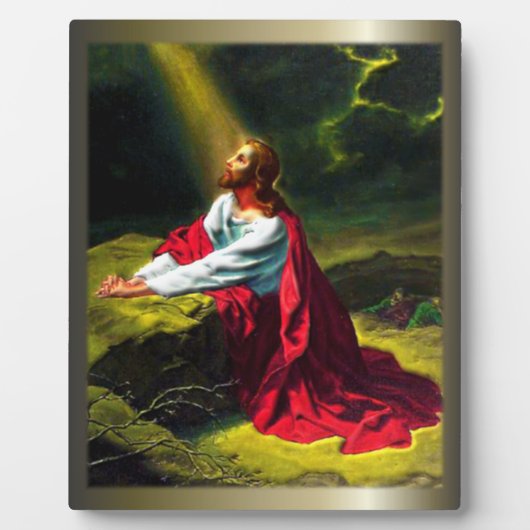Plaque Photo Jésus Christ prier dans le jardin de Gethsémani (Devant)