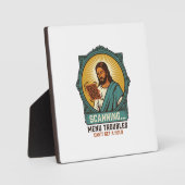 Plaque Photo Jésus Code QR flou ne scannera pas Menu Humour Tec (Recto)