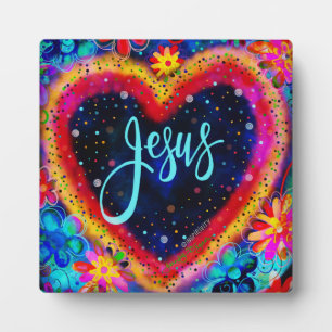 Plaque Photo Jésus Couleur Coeur Inspiration Inspiritisme Easel