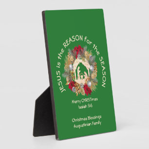 Plaque Photo JÉSUS DE Noël Vert EST LA RAISON