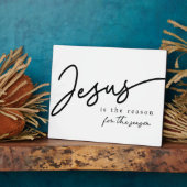 Plaque Photo Jésus est la raison de la saison Signe de Noël (Côté)