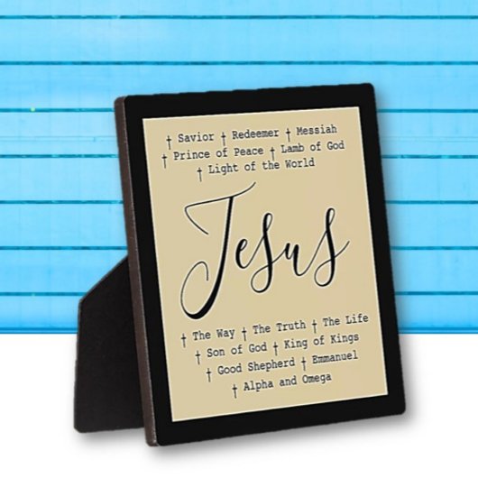 Plaque Photo "Jésus est" table de la foi chrétienne basée