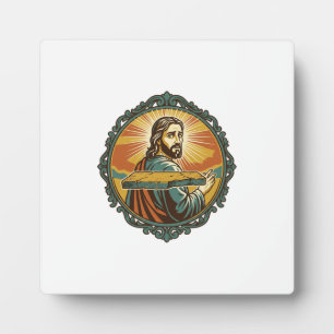 Plaque Photo Jésus gêné trébuchant sur une surface plane humour