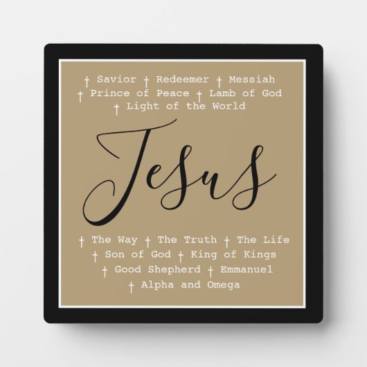 Plaque Photo "Jesus is" Christian faith tabletop based (Devant)