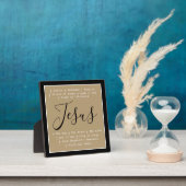 Plaque Photo "Jesus is" Christian faith tabletop based (Insitu)