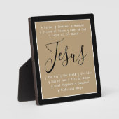 Plaque Photo "Jesus is" Christian faith tabletop based (Recto)