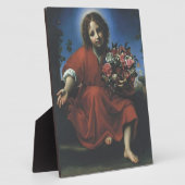 PLAQUE PHOTO JÉSUS L'ENFANT FLEURS (Côté)