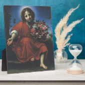PLAQUE PHOTO JÉSUS L'ENFANT FLEURS (Côté)