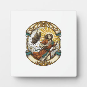 Plaque Photo Jésus Parapluie Cassé Retourné Par Le Vent Orageux