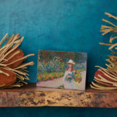 Plaque Photo Jeune fille dans le jardin de Giverny, 1888 (Côté)