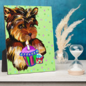 PLAQUE PHOTO JEUX ANNIVERSAIRE YORKIE POO (Côté)