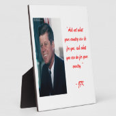 Plaque Photo JFK & Citation de Ne Pas Demander (Côté)