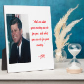 Plaque Photo JFK & Citation de Ne Pas Demander (Côté)