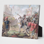 Plaque Photo Joan d'Arc (1412-31) Ordonne aux Anglais de quitte (Côté)