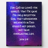 Plaque Photo John 3:16 (Devant)