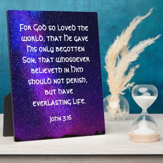 Plaque Photo John 3:16 (Côté)