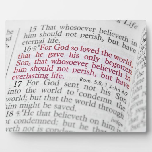 Plaque Photo John 3:16 (Devant)