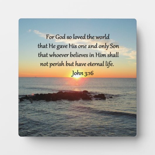PLAQUE PHOTO JOHN 3:16 BRISER JOHN (Devant)